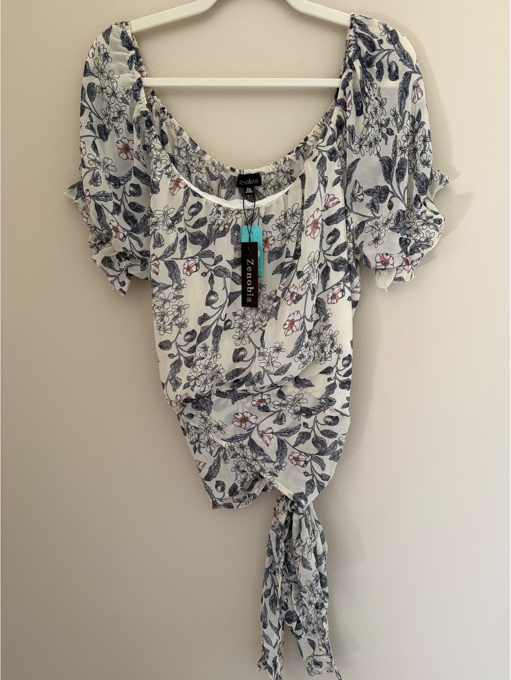 NWT 3xl Zenobia wrap tie blouse
